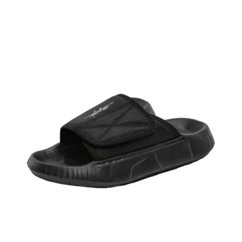 WEISHIBANGWEI Slip Resistant Odor Resistant Slide Slippers Men's Fabric Surface Black