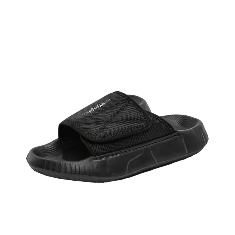 WEISHIBANGWEI Slip Resistant Odor Resistant Slide Slippers Men's Fabric Surface Black-0