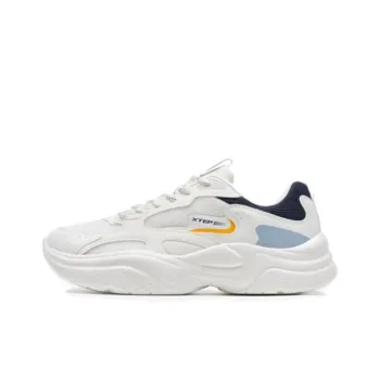 XTEP Breathable Cushioning Low Top Chunky Sneakers Men's White Blue Orange