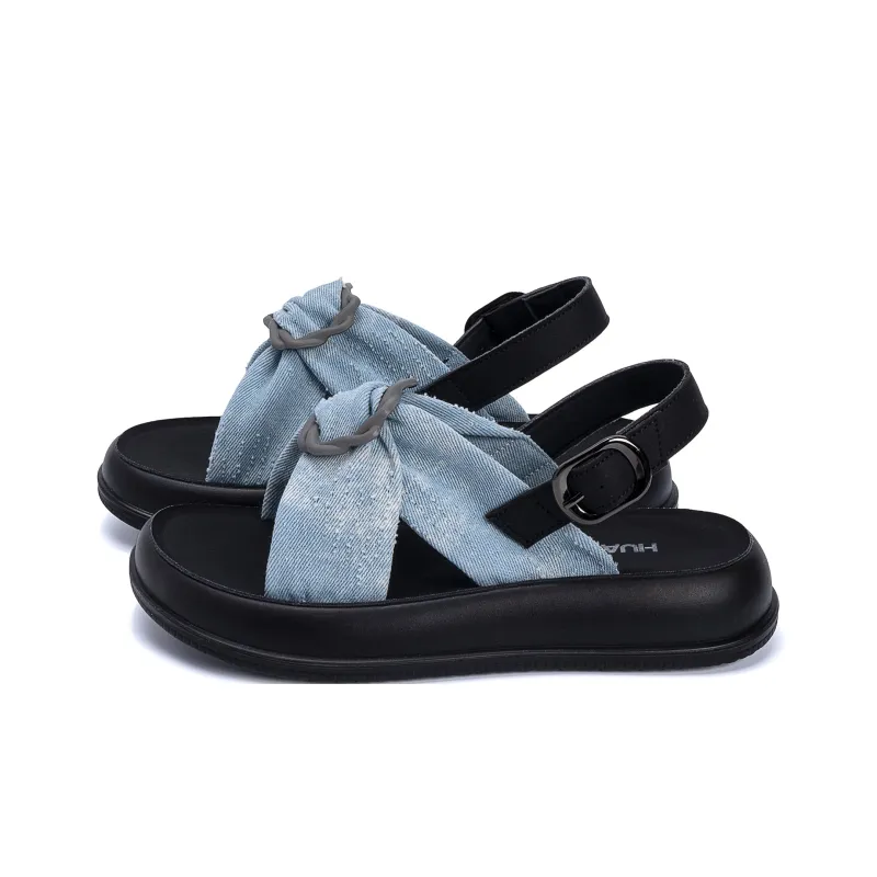 HUANQIU One Strap Sandals 3.5cm Women's Blue-1