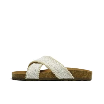 HUANQIU Slip Resistant Abrasion Resistant Slide Slippers Women's Beige