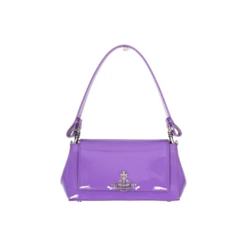 Vivienne Westwood HAZEL Cow Leather Handbag Medium Size Women's Purple