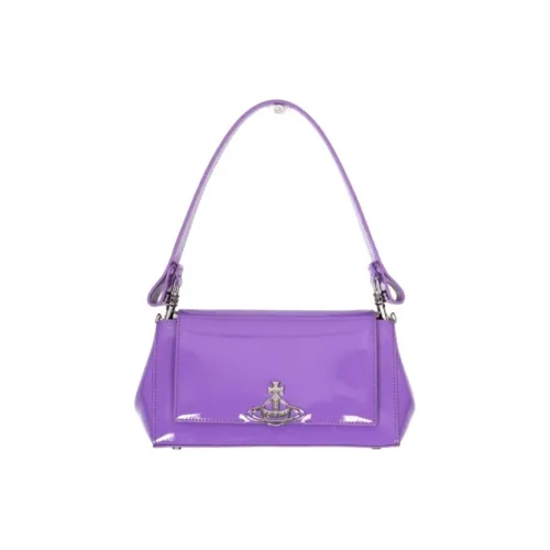 Vivienne Westwood HAZEL Cow Leather Handbag Medium Size Women's Purple