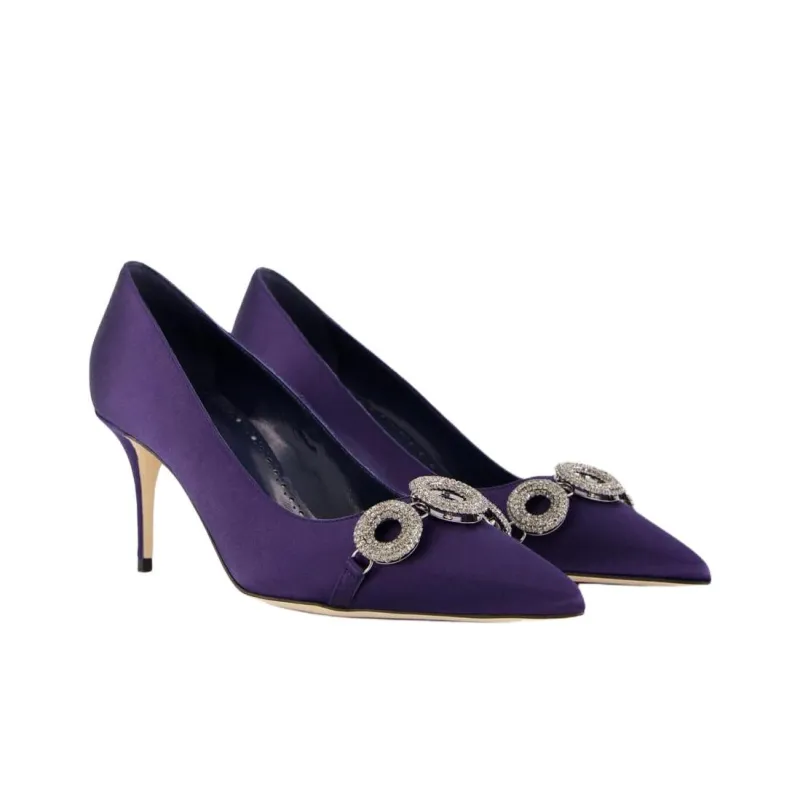 MANOLO BLAHNIK Isteralo Slim Heel High Heels 7cm Women's Purple-3