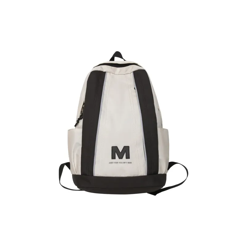 AIBAG Nylon Backpack Unisex Ecru/Black/Pink-0