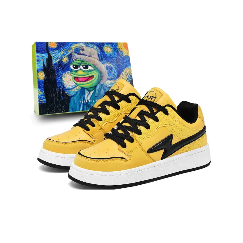 Pepe The Frog Cushioned Wear-Resistant Breathable Slip-Resistant Low-Top Skateboard Shoes Unisex-14