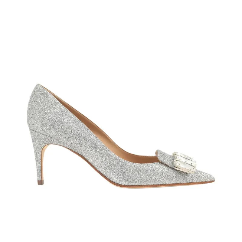 SERGIO ROSSI Sr1 Slim Heel High Heels 7.5cm Women's Silver-1