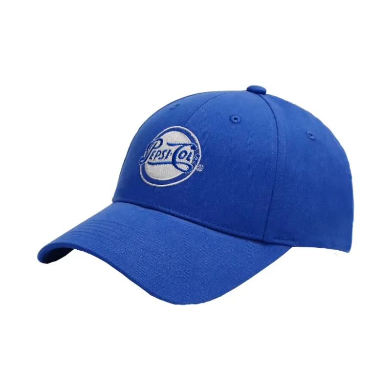 Pepsi Comfortable And Breathable Cotton Wide Brim Baseball Cap For A Slimmer Face Unisex Royal Blue/Blue/Ecru-9