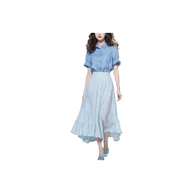 Mu Xiao Xin Two Piece Skirt Sets Women's-2