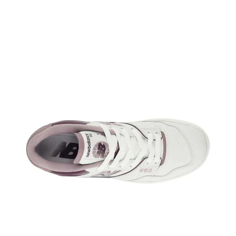 New Balance 550 Abrasion Resistant Slip Resistant Low Top Vintage Basketball Shoes Women's White-3