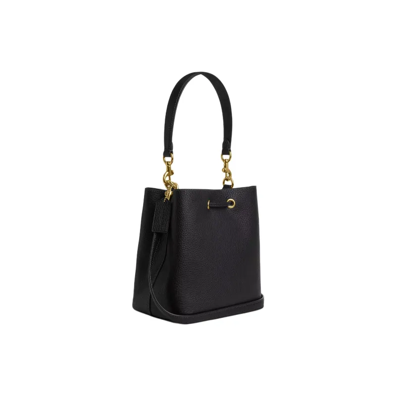 COACH Rowan Leather Handbag Trumpets Women's Black-2