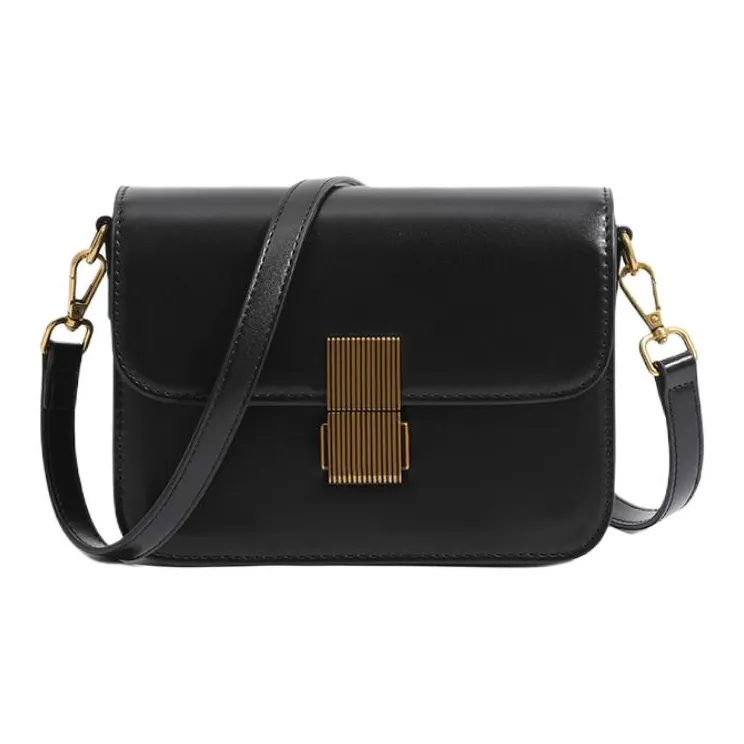 Pivsnu Synthetic Leather Tofu Bag, Crossbody Bag, Shoulder Bag Women's Black-0