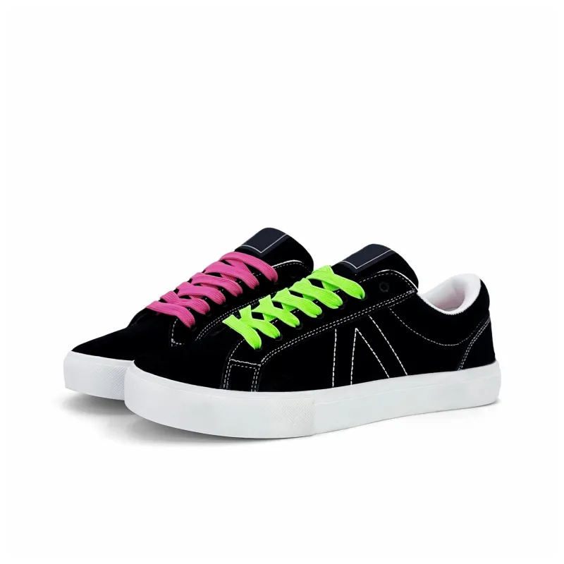 Circle Small Coverage Slip Resistant Cushioning Abrasion Resistant Low Top Skateboard Shoes Unisex Black Pink Green-2