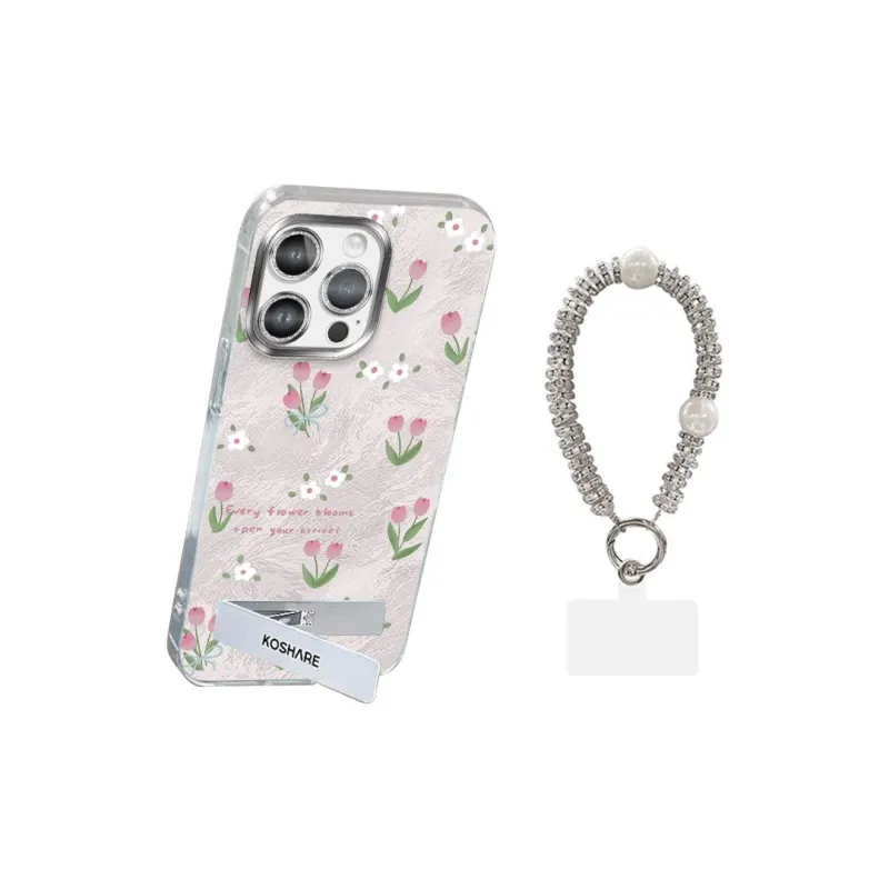 XUANCAISHI Pink Tulip Phone Cases Compatibility With Apple 16/16e/15/14/13/12 Models.-3