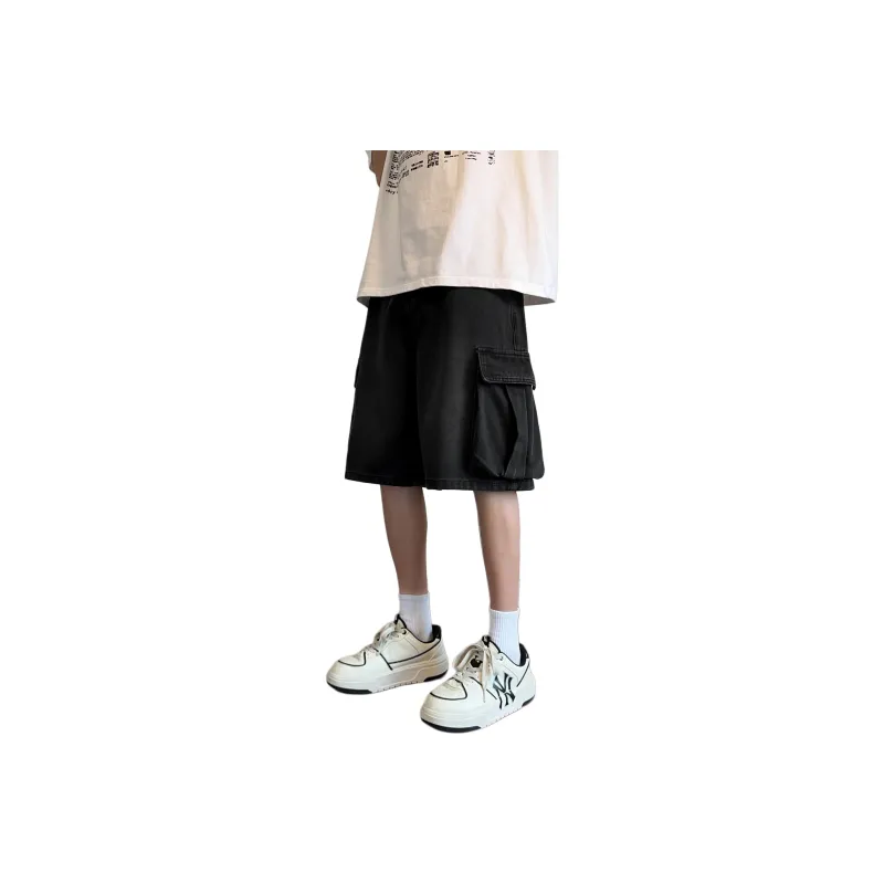 Menglaini Denim Shorts Unisex-5