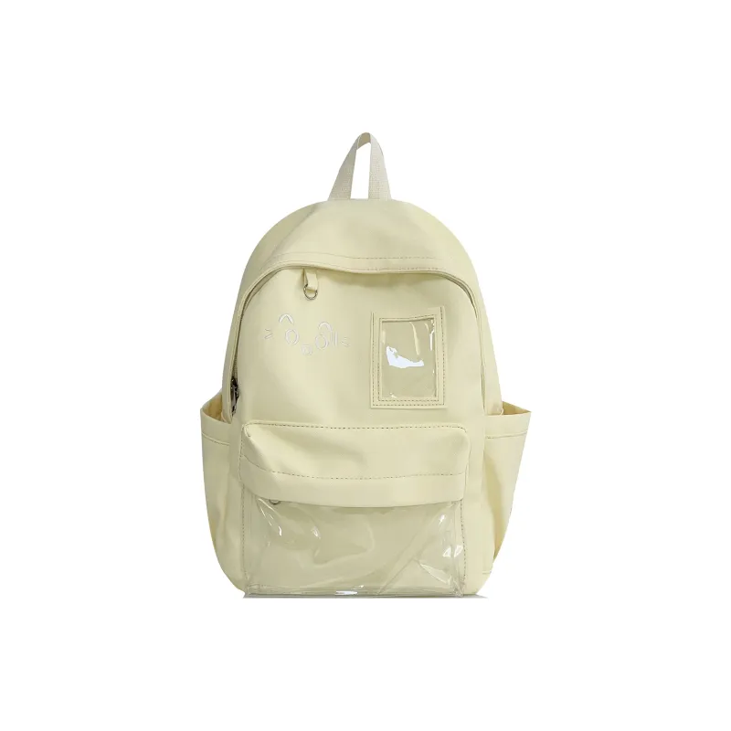 AIBAG Nylon Backpack Unisex Pink/Yellow/Light Green/Light Blue/Black/Green Brown-6