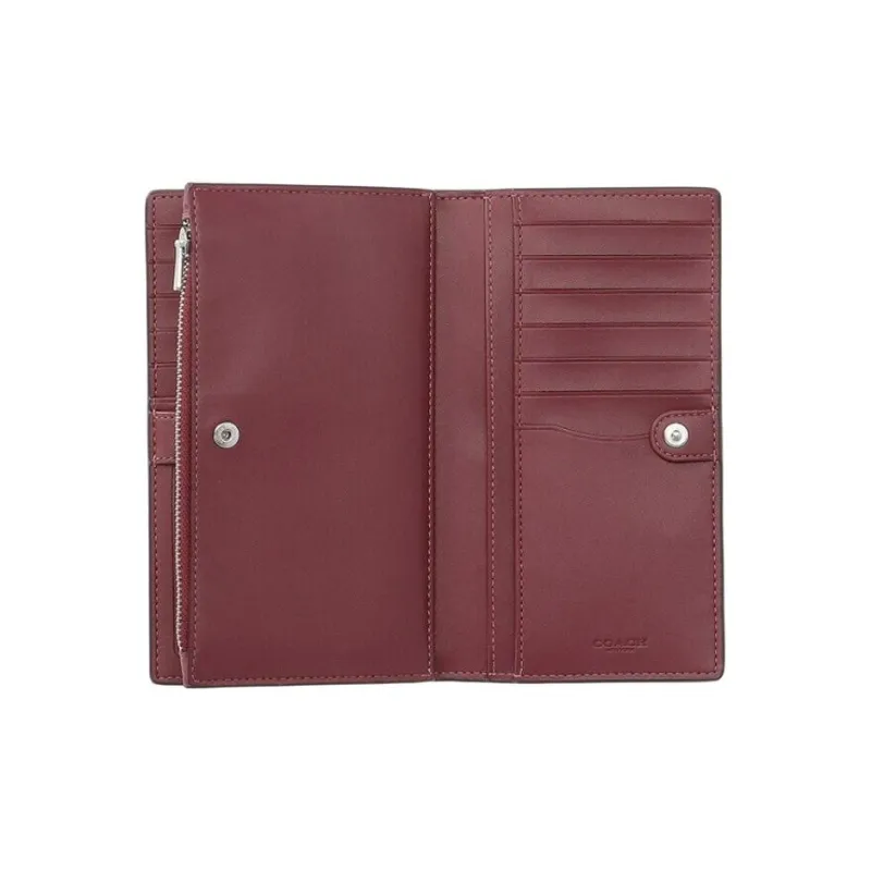 COACH Pebbled Leather Wallet Women's Bright Purple-4