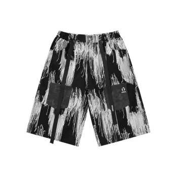 GENANX Casual Shorts Unisex Black/White
