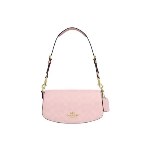 COACH Andrea Canvas Shoulder Bag Medium Size Women's Pink
