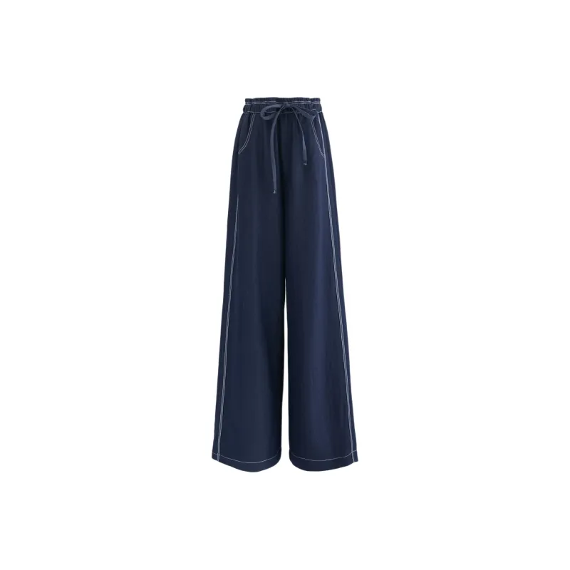 Weixi Casual Pants Women's Dark Blue-0