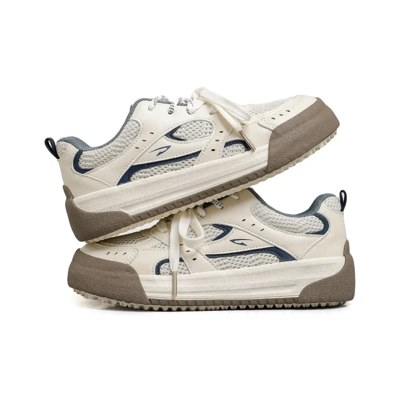 DEERWAY Abrasion Resistant Lightweight Slip Resistant Low Top Casual Shoes Women's Beige Blue-2
