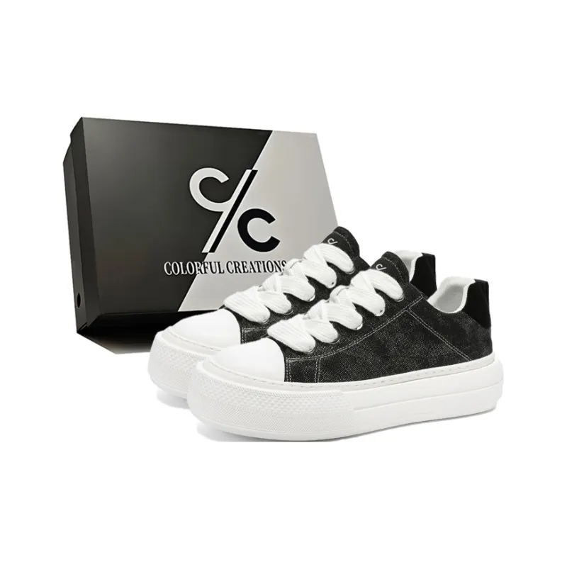 Colorful Creations Slip Resistant, Abrasion Resistant, Breathable, Height Increasing Low Top Canvas Shoes Men's Box-0