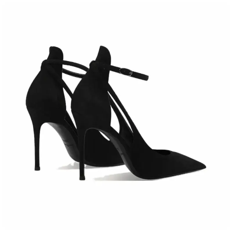Dawei's House Slim Heel High Heels Women's Black Gift Box Set-4