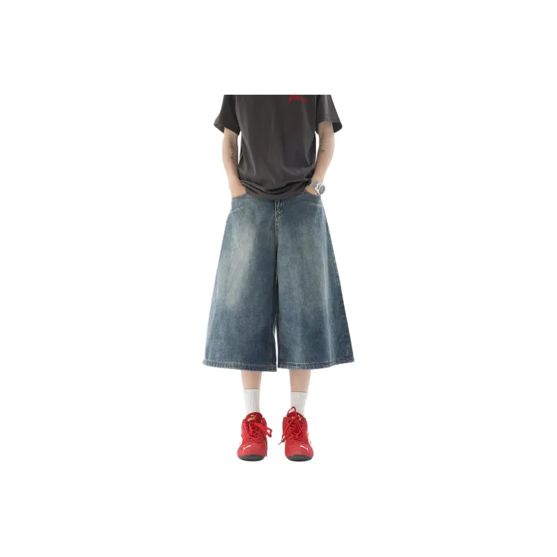 MORii Denim Shorts Unisex Red-0