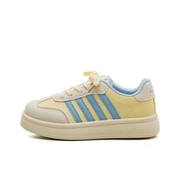 HUANQIU Slip Resistant, Abrasion Resistant, Lightweight Low Top Skateboard Shoes Women's Yellow Blue