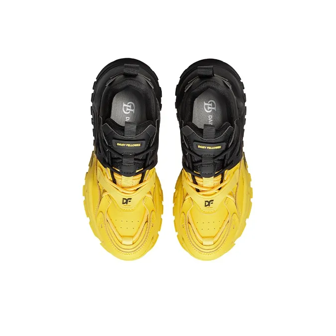 Daisy Fellowes Mango Shoes Low Top Chunky Sneakers Unisex Black Yellow-5