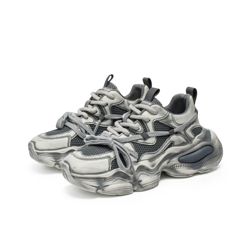 OUGLEMEN Slip Resistant, Abrasion Resistant, Coverage Height Increasing Low Top Chunky Sneakers Men's-13