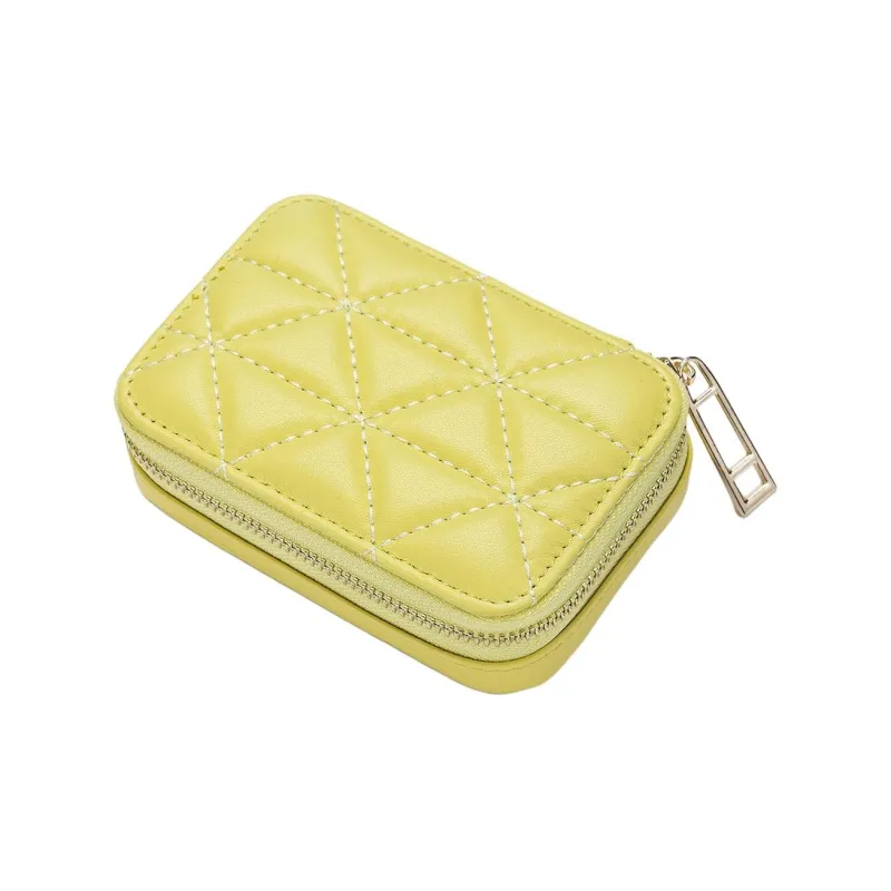 QEEDNS Fashion Diamond Pattern Small Portable Mini Style Makeup Bags-2