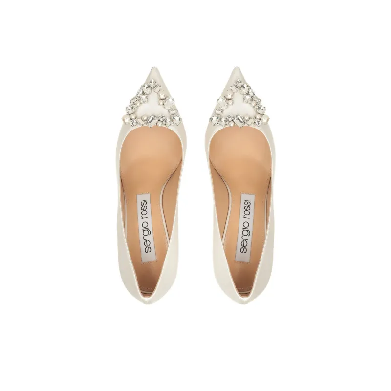 SERGIO ROSSI Godiva Slim Heel High Heels 9cm Women's White-3