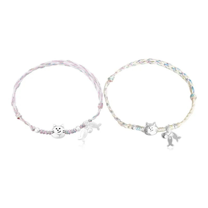 JOYDINNY Fabric Rope Bracelets Women's-12