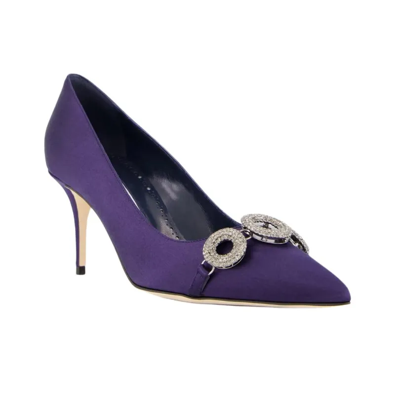 MANOLO BLAHNIK Isteralo Slim Heel High Heels 7cm Women's Purple-2