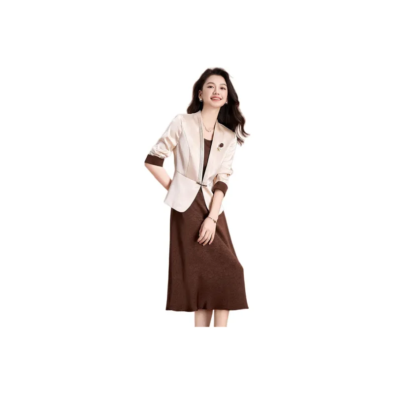 Mylan Spring, Summer, Fall Skirt Set Cinched Waist Women's-0