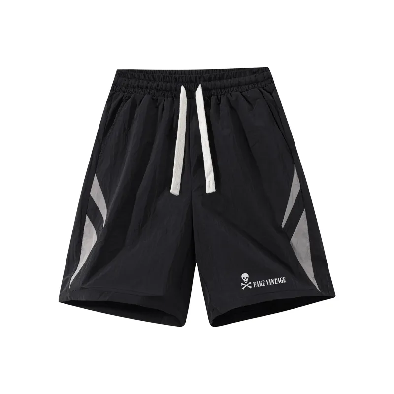 FAKE VINTAGE Summer Casual Shorts Unisex Black-10