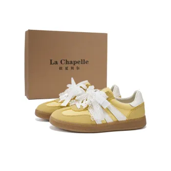 La Chapelle Wear resistant, Lightweight, Breathable, And Non slip. Low Top Skateboard Shoes Women's Yellow