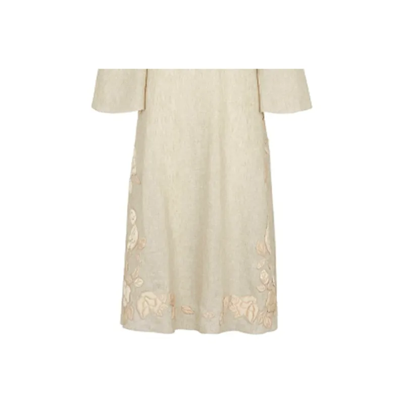 FENDI FW21 Long-Sleeved Dresses Women's Beige-5