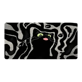 DANYIN V SION Line Kitten Extra Large Women's Office Study Gaming Computer Keyboard Leather Desk Mats Mouse Pads