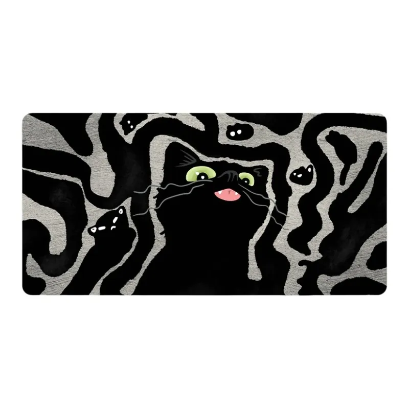 DANYIN V SION Line Kitten Extra Large Women's Office Study Gaming Computer Keyboard Leather Desk Mats Mouse Pads-0