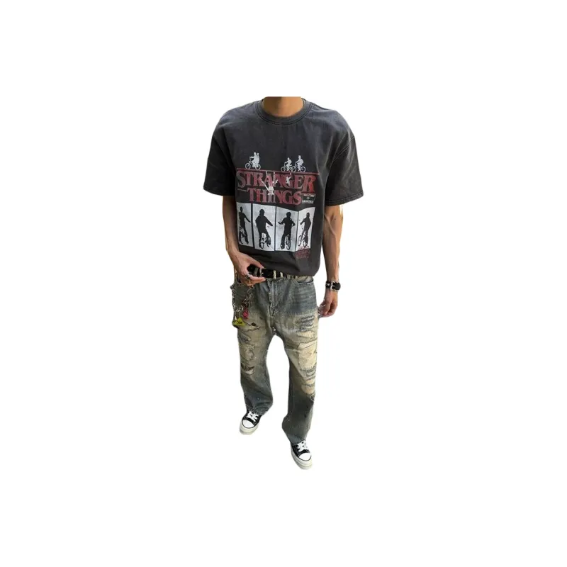 PVPVPV T Shirts Unisex Washed Black-0