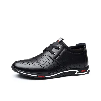 EGCHI Men's Casual Shoes Men Low-Top Black/Brown