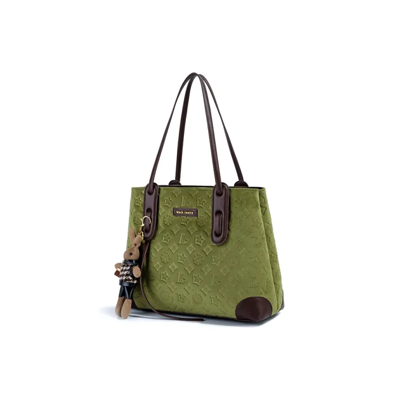 MACKJANICE PU One Shoulder Handbag Women's Embossed Green-2