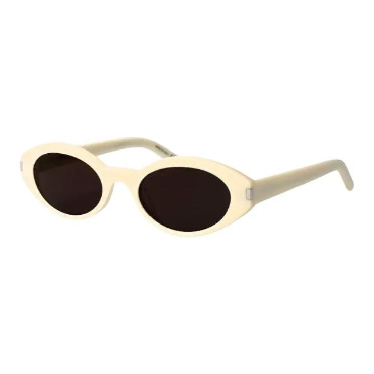 SAINT LAURENT Oval Sunglasses Women's Ecru-0