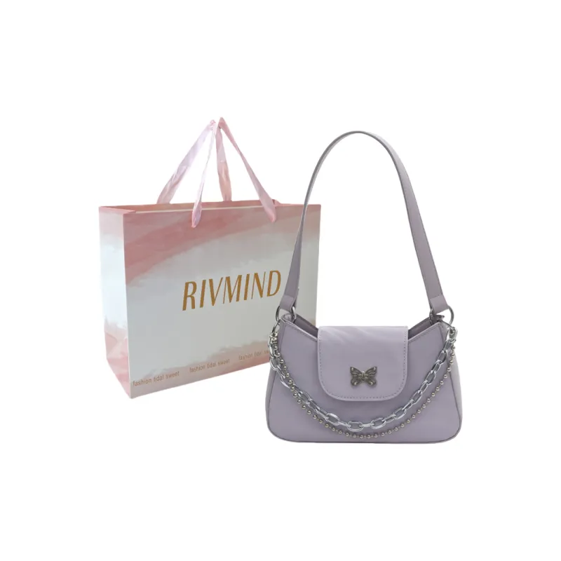 RIVMIND PU Shoulder Bag, Handbag Women's White/Silver/Black/Purple-15
