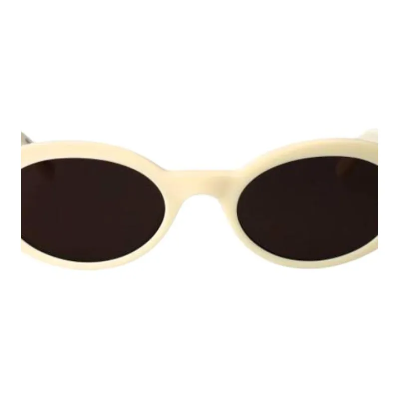 SAINT LAURENT Oval Sunglasses Women's Ecru-2