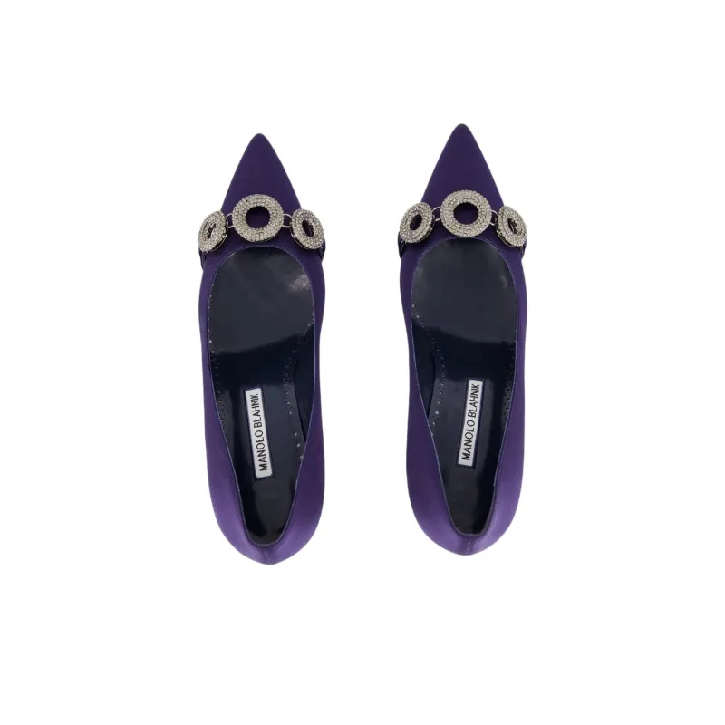 MANOLO BLAHNIK Isteralo Slim Heel High Heels 7cm Women's Purple-4