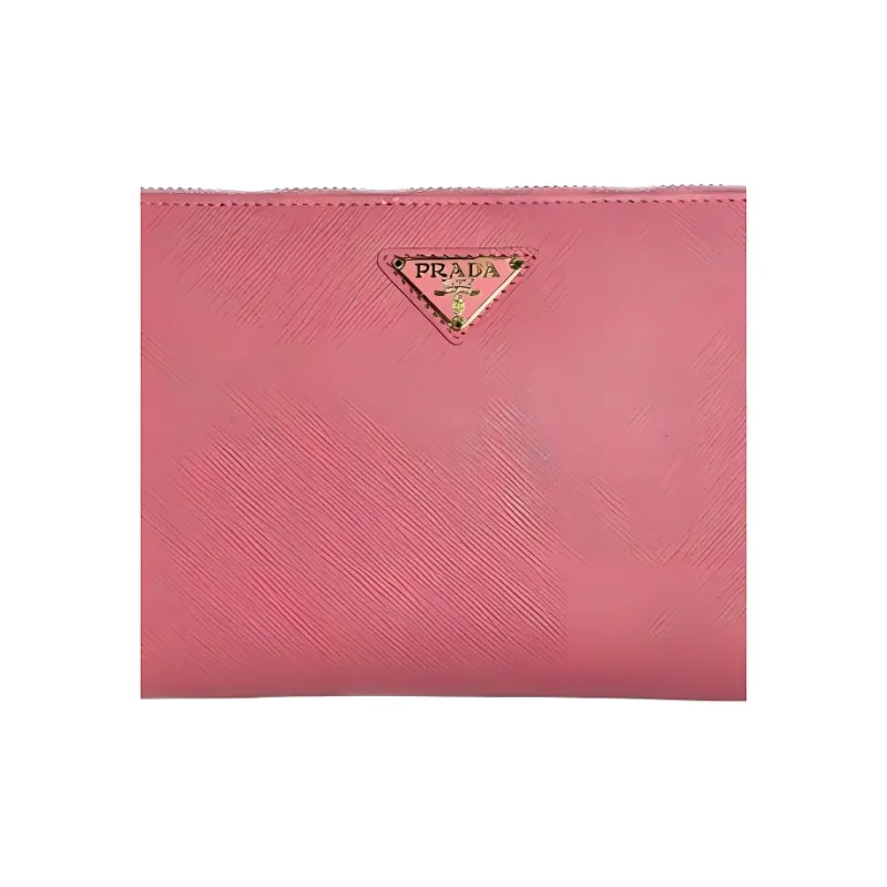 PRADA Luggage Collection Cow Leather Wallet Women's Geranium Pink-2