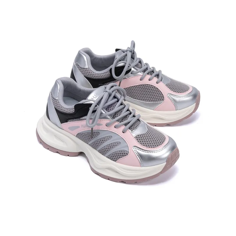 HUANQIU Coverage Lightweight Height Increasing Low Top Chunky Sneakers Women's-3
